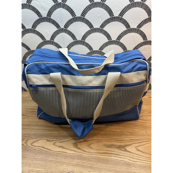 Nike Duffle Bag Large 80s 90s Blue Work-out Gym Travel Carry-all Basketball Bag - Picture 3 of 16